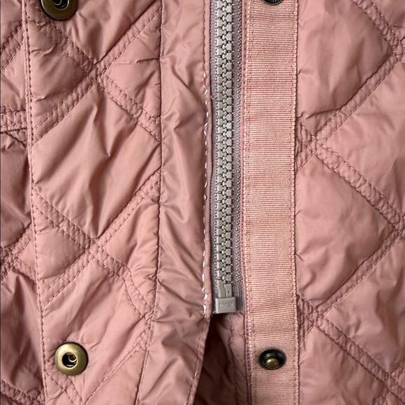Madewell Austwell Quilted Zipper Snap Front Hooded Coat Faded Mauve L - Picture 15 of 16
